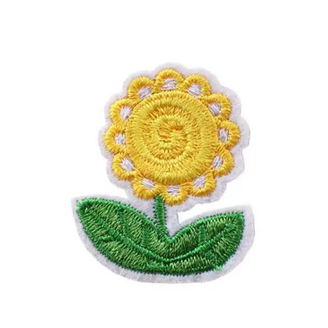 Wholesale High Quality Embroidered Custom Embroidery Flower Patch and Woven Iron On Patches for clothing