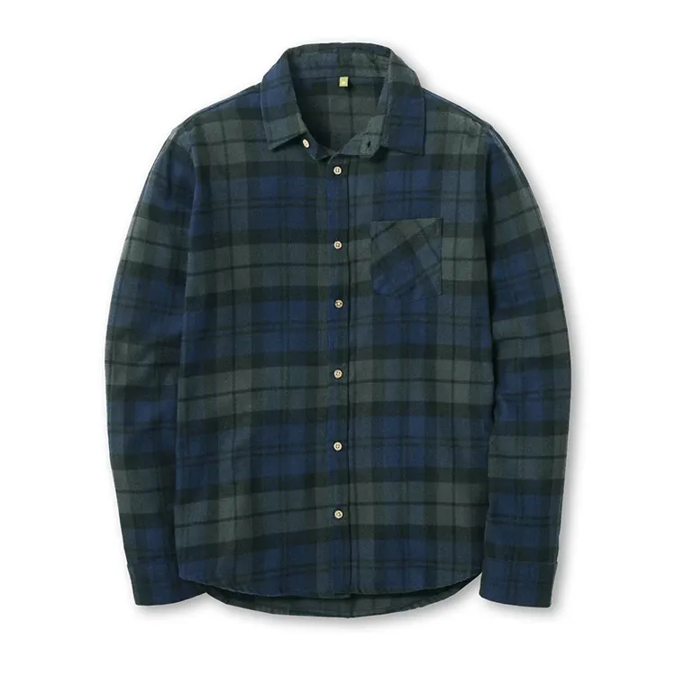 Hot bán phổ biến quá khổ dày cổ điển flannel Áo Sơ Mi Thêu Mens