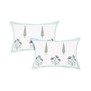 Juego de Ropa de Cama de Lujo con Estampado Floral a Mano, 100% Algodón, Estilo Boho Jaipur, con Fundas de Almohada Transpirables - Product Image 3