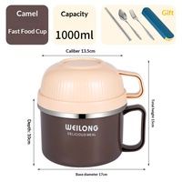 Boîte à lunch isotherme pour enfant en acier inoxydable 304, boîte à lunch thermique avec poignée, trois compartiments, double niveau, grande capacité