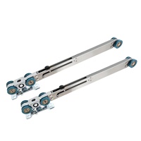 Système de porte synchronisée 3 + 3 Slim Narrow Sliding Hanging Apposite Soft Closing Frame Roller Bottom Track Three