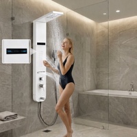 Nouvelles Panneaux Muraux de Douche Modernes Noirs en Acier Inoxydable 304 Étanche pour Salle de Bain avec Kit de Panneau Mural de Douche