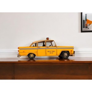 HMS 13 \ "antica imitazione NYC Taxi scultura in metallo giallo dipinto a mano in lega di fusione placcata in smalto duro - Product Image 6