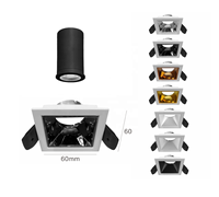 GUPO Empotrado Mini Pequeño foco LED Cambiable Rectangular Cuatro Cabezas Rejilla Led MR11 Lámpara Foco