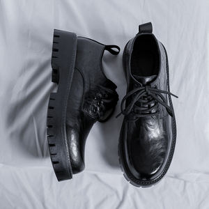 Nouveaux mocassins en cuir noir style britannique, bottes de ville à semelle plate, chaussures en cuir toutes assorties - Product Image 5