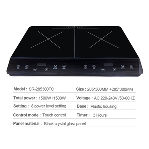 Sản Phẩm Phổ Biến 1500W + 1500W Điều Khiển Cảm Ứng Phẳng Thương Mại Chất Lượng Cao Bảng Top 2 Burner Cảm Ứng Từ Bếp - Product Image 3