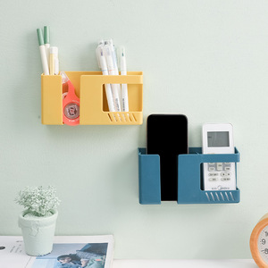 <b>Wall</b> Mounted <b>Storage</b> Box Double Compartment <b>For</b> Remote Control And Phone Charging With No Drill Installation - Product Image 2