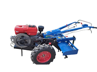 Tracteur à conducteur marchant spécifique à la ferme, prix usine. Motoculteur/tracteur à chenilles avec charrue, machine polyvalente.