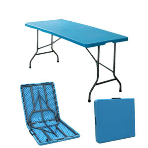 Mesas Portáteis Dobráveis para Eventos ao Ar Livre, Mesas e Cadeiras de Plástico Brancas de 6 pés - Product Image 6