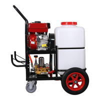 Pulvérisateur Agricole 60L sur Chariot avec Moteur à Essence et Pompe Intégrée, Équipement Agricole Mobile et Prêt à l'Emploi