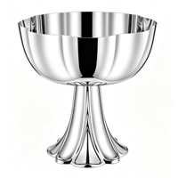 Bol en acier inoxydable poli miroir de luxe, base en forme de lotus, bol décoratif pour fruits, pour la maison, le dîner, l'hôtel, le buffet