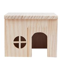 Maison pour lapin en bois massif à motifs, style classique, en contreplaqué écologique, à assembler, abri pour petits animaux