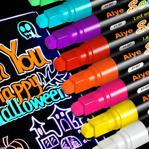 Evidenziatore a colori pennarelli di gesso liquido cancellabile per il disegno di Graffiti per adesivi con lavagna in vetro fluorescente - Product Image 1