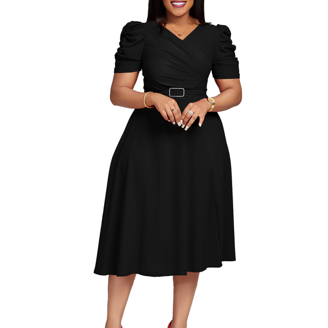 satin dress styles for ladies Royal Blue Satin Split Dress With Pockets