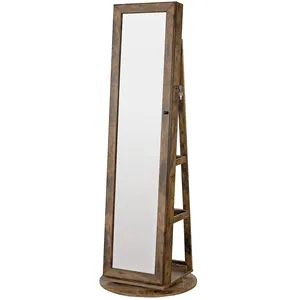 SONGMICS – armoire à bijoux miroir en bois sur pied, organisateur de bijoux, nouvelle mode, armoire à bijoux pleine longueur avec tiroir