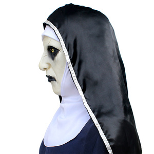 Monja rendimiento fiesta mascarada de halloween espeluznante máscara de látex - Product Image 3