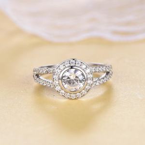 <b>Jewelry</b> Manufacturers 925 Sterling Silver <b>Jewelry</b> Latest Design <b>Jewelry</b> 18K <b>Gold</b> <b>Filled</b> Halo Stones Engagement Ring Wedding Ring - Product Image 2