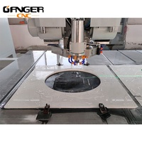 Machine de découpe de pierre multifonctionnelle entièrement automatique GANGER 5+1 axes CNC avec caméra pour le traitement du granit et du marbre
