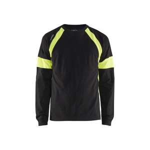 BLAKLADER - 352010309933XS T-shirt à manches longues Noir/Jaune-EAN 7330509697573 T-SHIRTS DE TRAVAIL ET POLO - Product Image 1