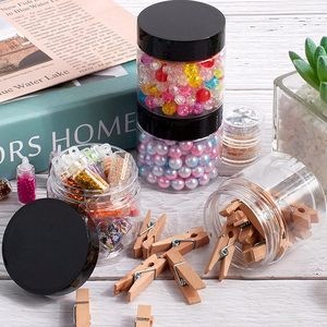 Contenedores de Plástico PET Transparentes de Boca Ancha para Almacenamiento de Alimentos al por Mayor con Tapas de Rosca Negras para Dulces, Galletas, Chocolate - Logotipo Personalizado - Product Image 5