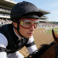 Horshi Professional Horse Racing Goggles Lightweight Racing Jockey Goggles Clear Lens Equestrian Jockey Glasses
