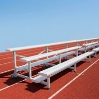 Gradas de Aluminio de 3 Filas y 30 Asientos para Gimnasios Interiores de Escuelas, 6061-T6, Personalizadas, OEM, Portátiles, con Peldaños Antideslizantes, Ensamblables con Pernos