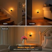 ZHILAI 1W LED Mini Bernsteinfarbenes Kerzenlicht mit Sensor, Helligkeitsregulierbar, Steckdosen-Nachtlicht für Schlafzimmer und Treppen