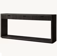 Table console en chêne minimaliste luxueuse avec tiroirs, design contemporain pour le rangement du salon de villa et d'hôtel