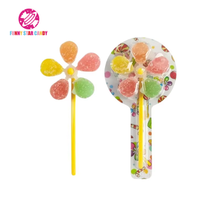 Nuevo producto Colorful Windmill Fudge Spinning Lollipop Boxed High value Cartoon Cute Fruit Flavored Gummy Candy - Product Image 4
