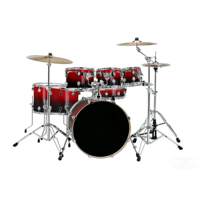 Kit de batterie 7 pièces avec caisse claire, tom de sol, grosse caisse, 4 cymbales, support de cymbales et tabouret de batterie
