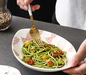 Assiettes et bols sous glaçure, service de table blanc en céramique, <span class=keywords><strong>vaisselle</strong></span> japonaise, service de table floral - Product Image 5
