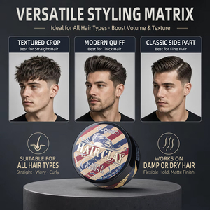 Argile coiffante Augeas pour hommes, fini mat, tenue forte, longue durée, texture naturelle - Product Image 6