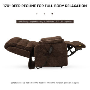 Sillón reclinable de elevación de potencia de calor y masaje de 8 modos de alta resistencia, capacidad de peso de 500 libras, relajación de cuerpo completo de 170 ° para ancianos bariátricos - Product Image 4