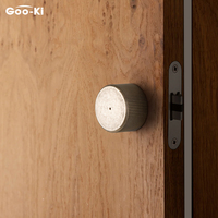 Poignée de porte intérieure Goo-Ki avec verrouillage enfant, en alliage de zinc argenté antique, nouveau design minimaliste, installation facile, brevetée