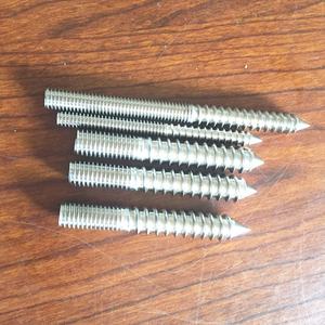 पीले जस्ता मढ़वाया कार्बन स्टील दोहरी लकड़ी धागा पेंच डबल एंडेड पिरोया पेंच M6 M8 - Product Image 3