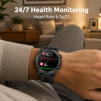 Reloj Inteligente GPS para Exteriores CR143 con Pantalla AMOLED de 1.43'', Altímetro, Barómetro, Brújula, Análisis de Datos de Salud con IA, 20 Días de Batería, IP68