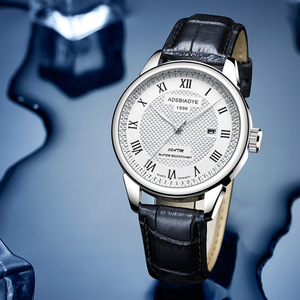 Reloj Ada Lillock para hombre, correa de acero inoxidable, reloj de cuarzo automático, resistente al agua, con calendario y esfera grande - Product Image 4