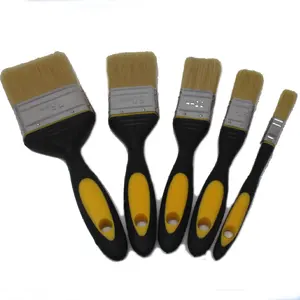 Professional White Bristle Double Color Soft Grip Handle Painting Tools Paint Brush Set