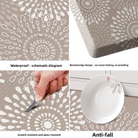 Tapis de cuisine carré en PVC imprimé numérique floral, moderne et minimaliste, antidérapant et résistant à la saleté, épaisseur 1,2 cm, anti-fatigue