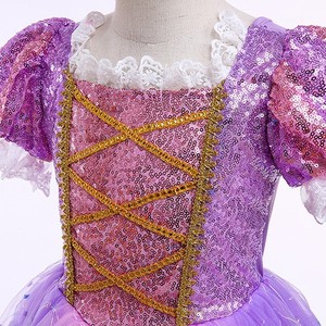 Gonna da Principessa Rapunzel Rosa, <span class=keywords><strong>Costume</strong></span> da Principessa delle Nevi Bianco per Bambine in Poliestere - Product Image 5