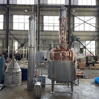Machine à distiller en cuivre rouge Colonne de reflux hydrolat domestique Équipement de condition encore neuf Fabrication d'alcool Boissons Machines à vin