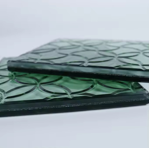 Panneau de verre décoratif teinté vert, motif de cercles entrelacés, art mural moderne pour la décoration intérieure de la maison - Product Image 6