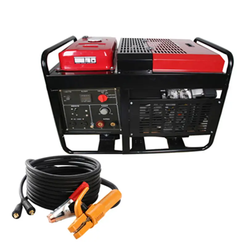 120A 200A 250Amp 4 السكتة الدماغية ديزل مبرد بالهواء المحرك آلة لحام 10kva المحمولة 2 في 1 الديزل مولد لحام