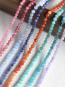 Wholesale Natural Round Cut Aquamarine <b>Garnet</b> Loose Beads, DIY <b>Bracelet</b> Necklace Handmade Jewelry Making Accessory Supplies - Product Image 3