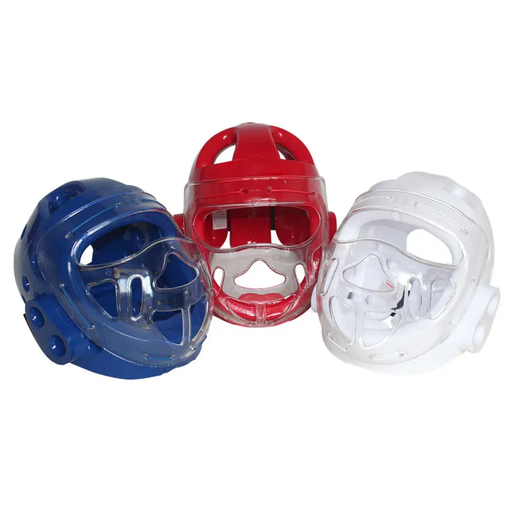 Protetor de capacete de karate, protetor de cabeça de rosto inteiro, equipamento de karatê para wkf, karate, com escudo facial, fábrica, atacado personalizado