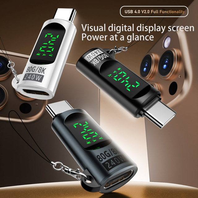 USB-C Expansion Digital Display Adapter 80Gbps 240W Charging 8K60Hz Video Compatible with Headphones Hub Laptop Game Controller