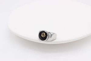 2025 Hot New Style New Men's Titanium Steel <strong>Ring</strong> Billiards Number <strong>8</strong> Blank <strong>Ball</strong> <strong>Ring</strong> - Product Image 5