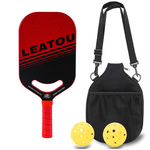 Raquette de pickleball Leatou 16 mm en fibre de carbone antidérapante, équipement d'entraînement avec sac de transport en maille - Product Image 1