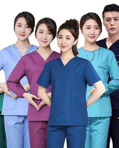ชุดพยาบาลแขนสั้นชุดเครื่องแบบคลินิกชุดแขนสั้นแปรงสำหรับห้องผ่าตัด - Product Image 1