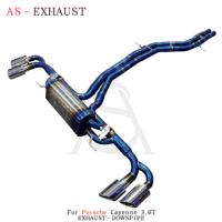 Échappement arrière Valvetronic en titane pour Porsche Cayenne 9Y0 E3 3.0T 2.9T 2019-2025, finition polie miroir bleue, échappement direct